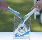 Ceremonia de la arena con música en directo en boda civil